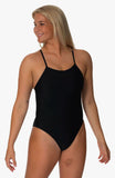 Solid Gia Fixed-Back Onesie - Black