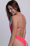 Solid Gabby Fixed-Back Onesie - Hot Pink