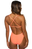 Brandon Fixed-Back Onesie - Papaya