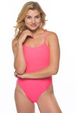 Scotty Fixed-Back Onesie - Hot Pink