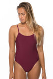 Heath Fixed-Back Onesie - Cabernet