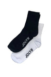JOLYN Crew Socks Two Pack - Black + White