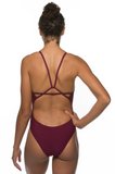 Perry Fixed-Back Onesie - Cabernet
