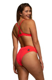 Zoe High-Waisted Bikini Swim Bottom - Strawberry